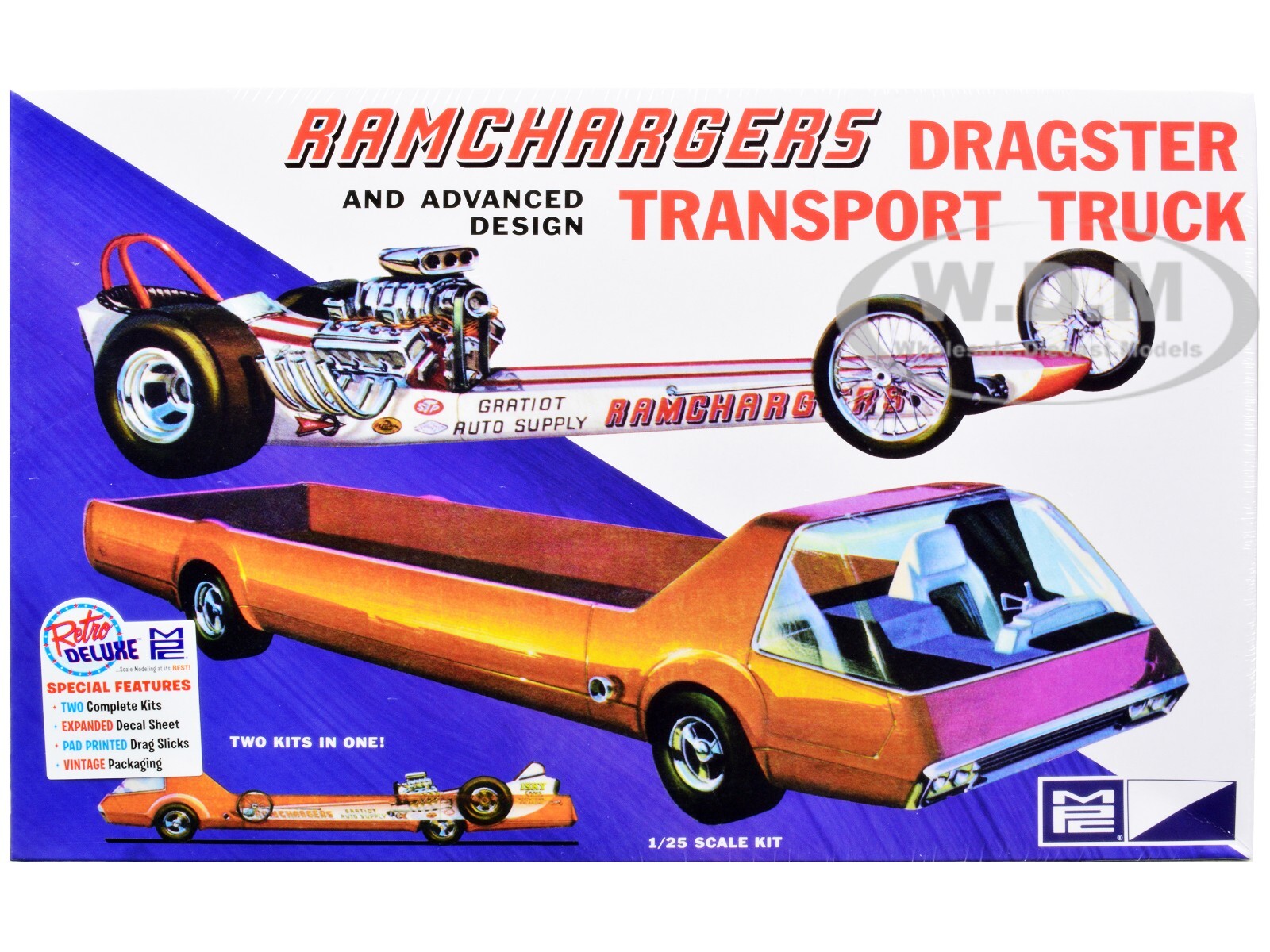 SKILL 2 MODEL KIT RAMCHARGERS DRAGSTER & TRANSPORT TRUCK 2-IN-1 1/25 MPC MPC970 SKILL 2 MODEL KIT RAMCHARGERS DRAGSTER & TRANSPORT TRUCK 2-IN-1 1/25 MPC MPC970