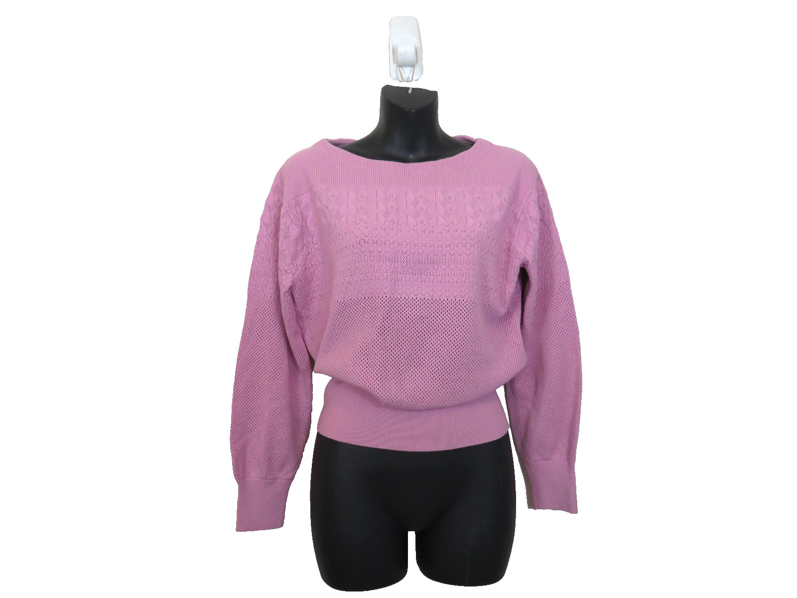 Club Monaco size XS Pointelle Blouse Top Lilac Knit Sweater 3/4 Sleeve Club Monaco size XS Pointelle Blouse Top Lilac Knit Sweater 3/4 Sleeve