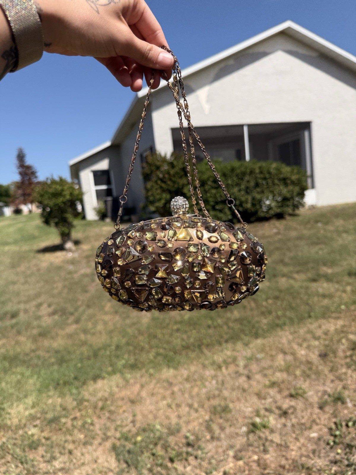 Vintage Bedazzled Oval Clutch Vintage Bedazzled Oval Clutch