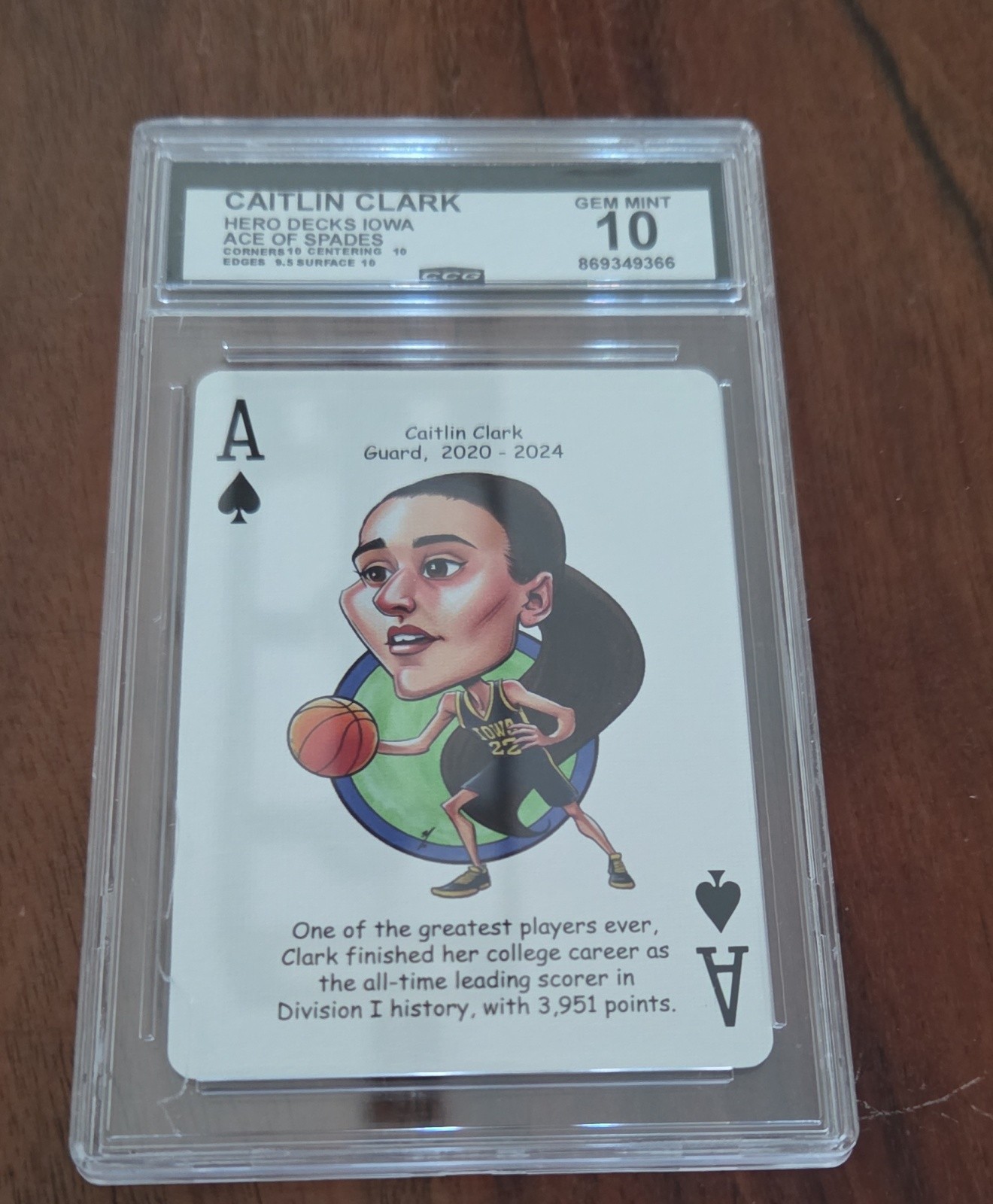 2024 Hero Decks Iowa Hawkeyes Playing Cards - Caitlin Clark #AS (RC)