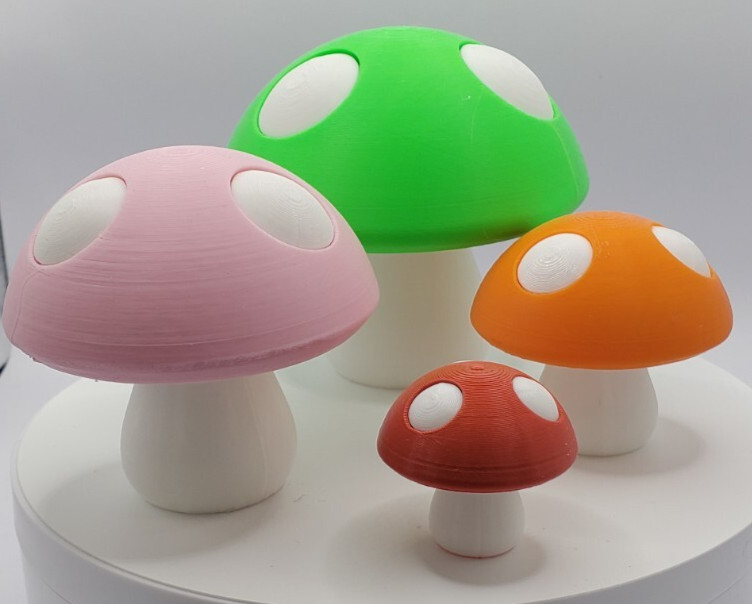 3d printed mushrooms - Set of four 3d printed mushrooms - Set of four