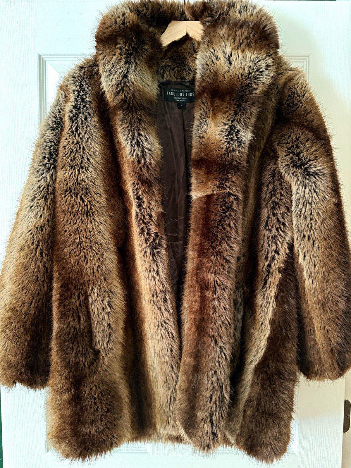 Donna Salyers\' Fabulous Furs Brown Faux Fur Lined Pea Coat - Women\'s S