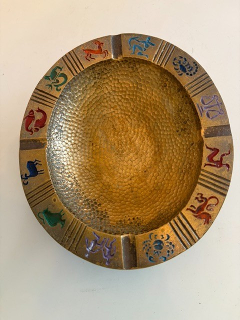 Vintage Israel Oppenheim 50s horoscope ash tray12 zodiac signs Solid Brass Vintage Israel Oppenheim 50s horoscope ash tray12 zodiac signs Solid Brass