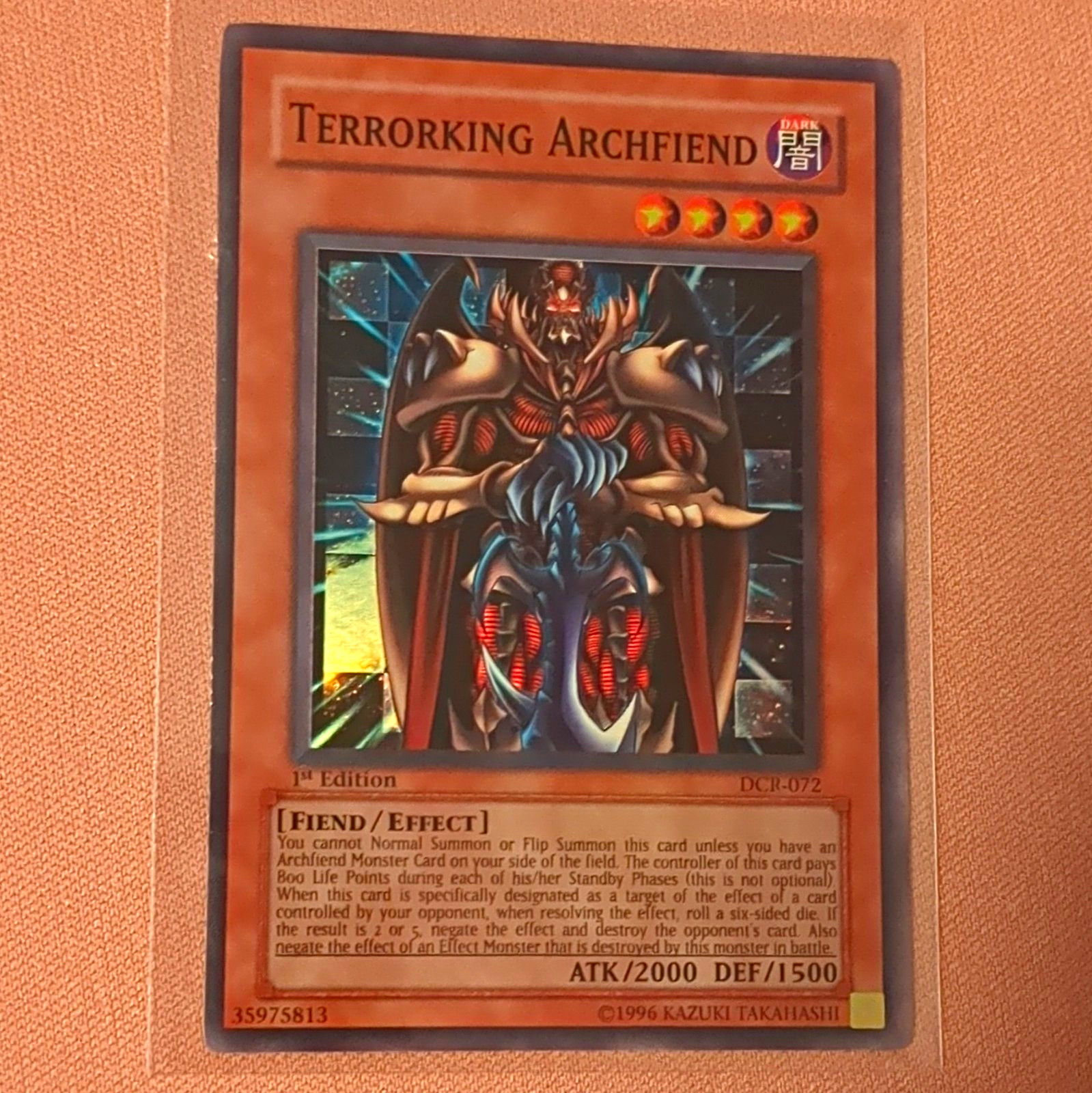 Yu-Gi-Oh TCG Terrorking Archfiend DCR-072 Effect Super Rare Foil EN 1st