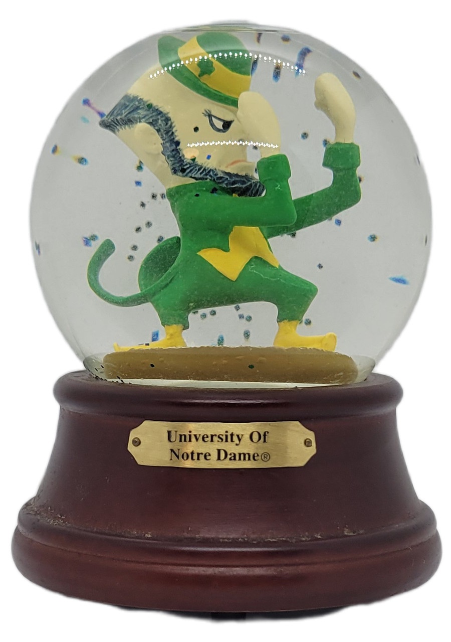 Vintage 1999 PJML Notre Dame Musical Snow Globe – Fighting Irish Leprechaun