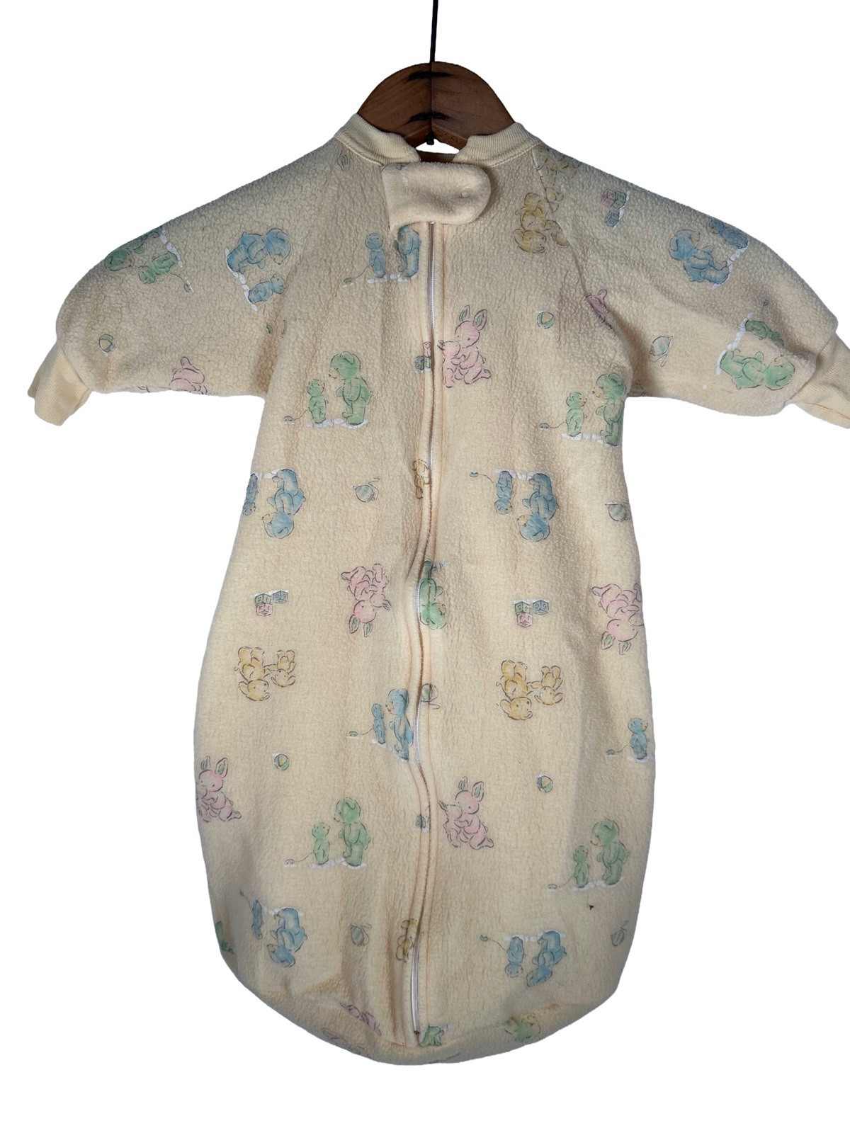 Vintage Carter’s Yellow Sleep Sack Infant Baby Up To 21lbs Bear Bunny Made USA