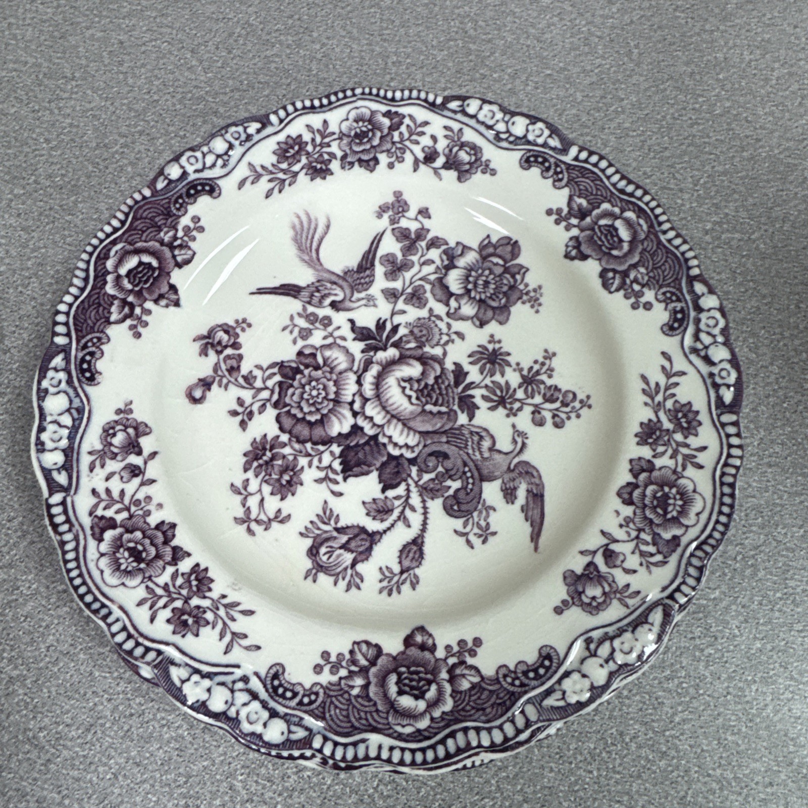 Vtg. Antique Crown Ducal Bristol Mulberry Purple Dessert/bread Plate English 6\