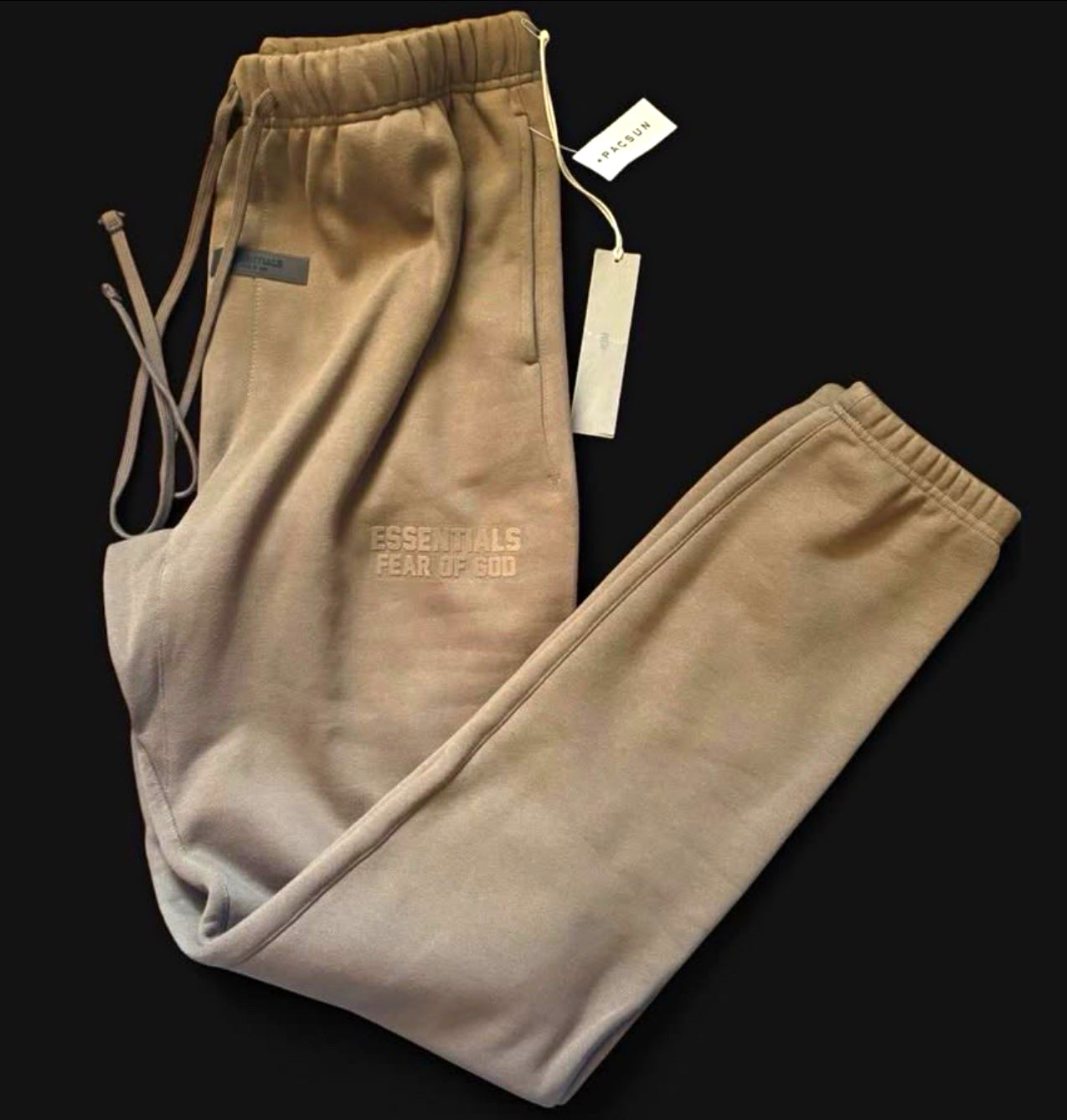 Fear of God Essentials Brown Fleece Sweatpants XL Drawstring Logo Pockets