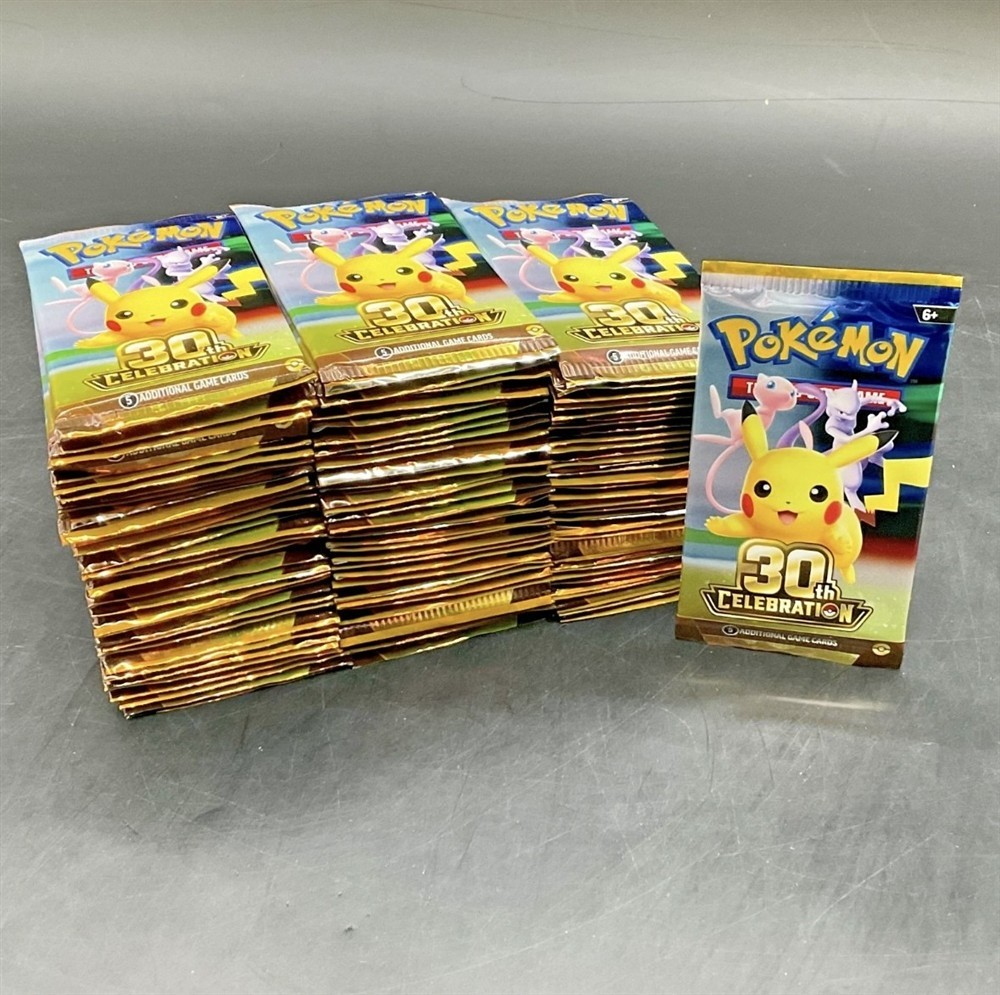LOT OF (100) POKEMON TCG 30TH ANNIVERSARY CELEBRATION BOOSTER PACKS SEALED NEW