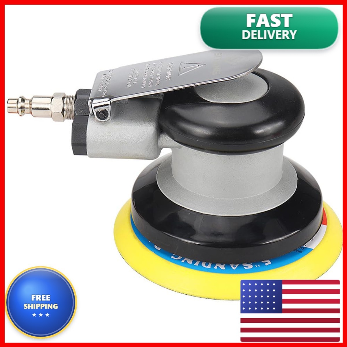SI FANG 5-Inch Heavy Duty Air Dual Action Random Orbital Sander, Vibration
