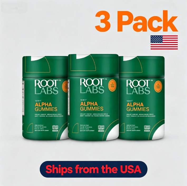 3pc Root Labs Alpha Gummies: & Shilajit Blend Energy for 10-in-1 Focus, 60ct