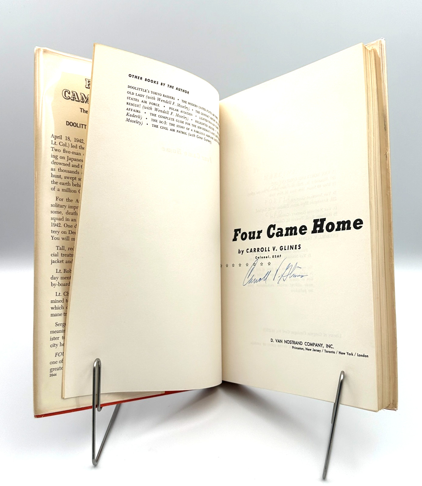 SIGNED 1966 Four Came Home Carroll V Glines Doolittle Raiders WWII Multiple Sigs