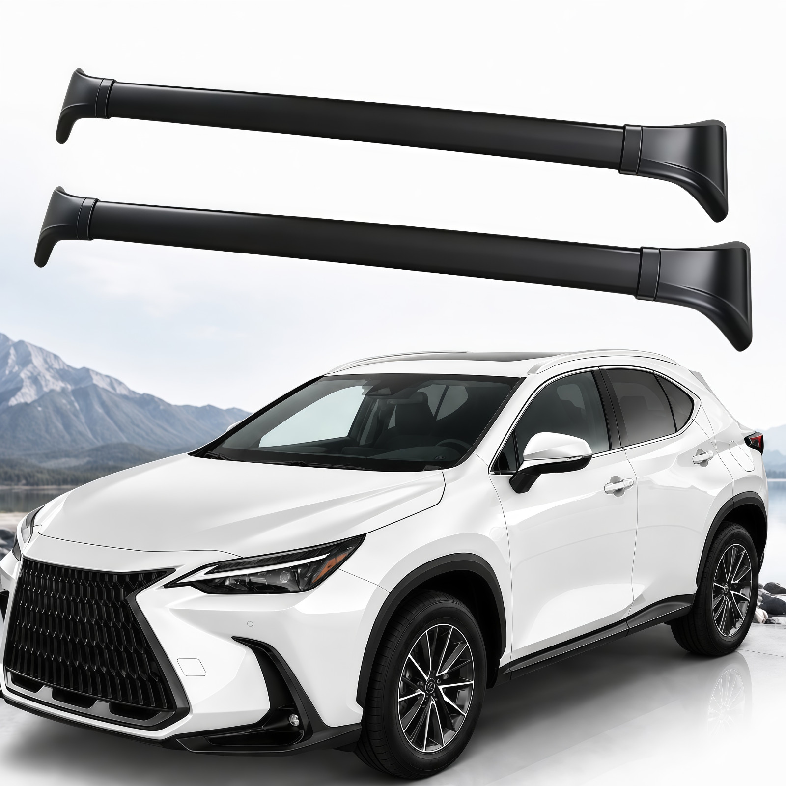 Like New Roof Rack Cross Bars for Lexus NX 250 350 350h 450h+ 2022+ Black 2Pcs