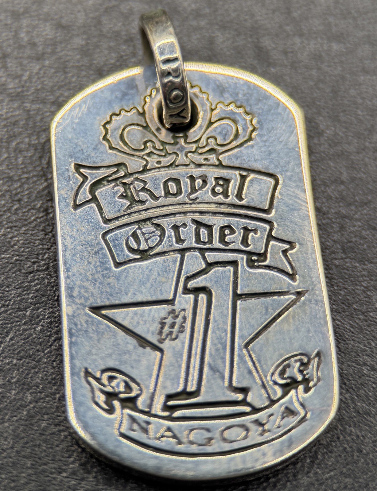Royal Order Sterling Silver #1 Nagoya Crown Star Dog Tag Pendant