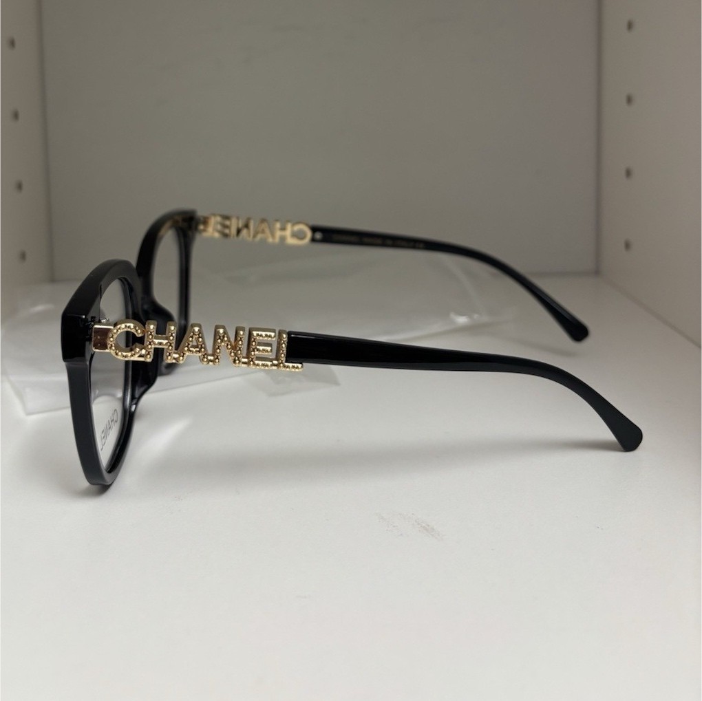 CHANEL 0748 Women’s Black Square Full Rim Eyeglass Frames 52-20-142