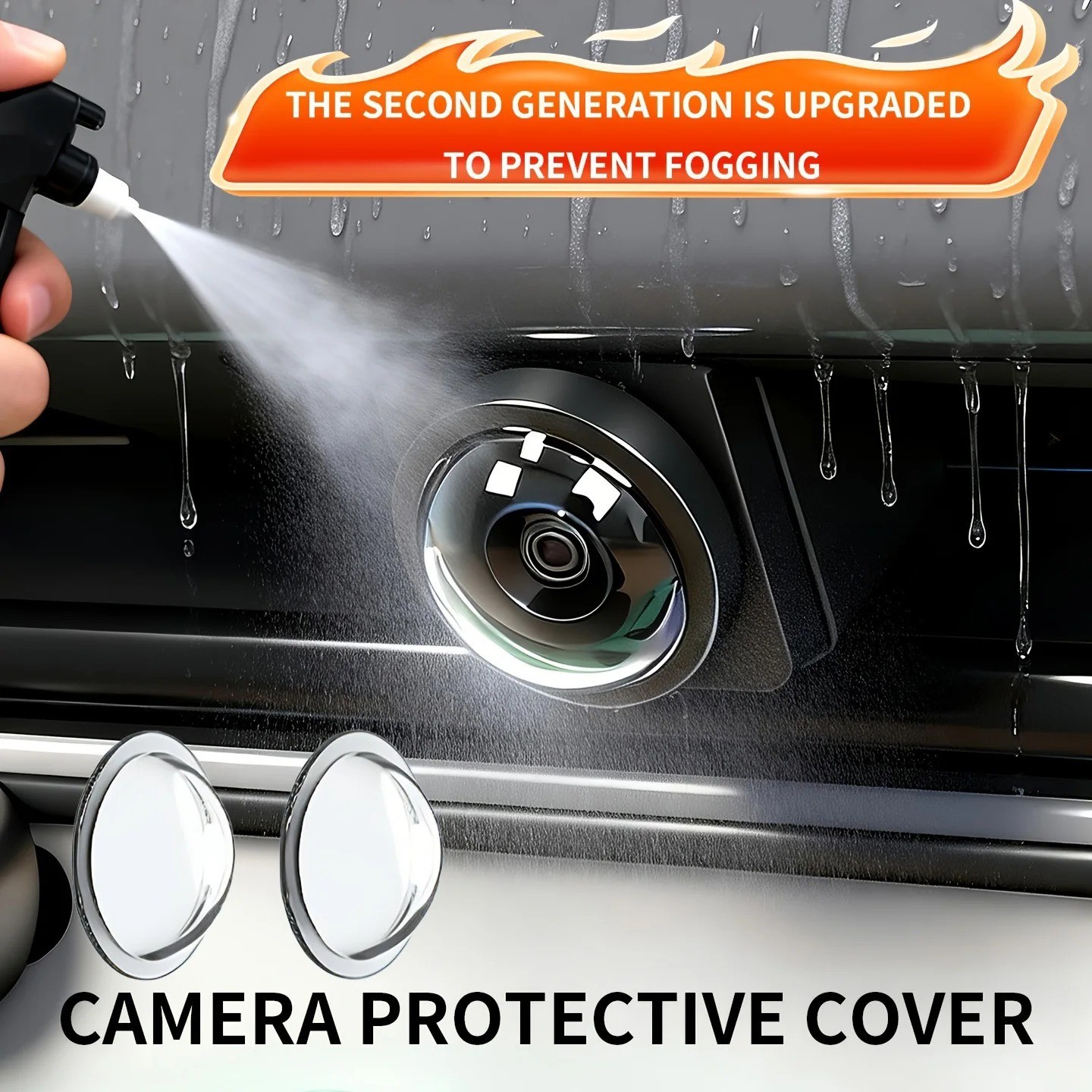 Universal Car Camera Lens Protector 2PCS Rear View Backup Camera Cover 360° Came