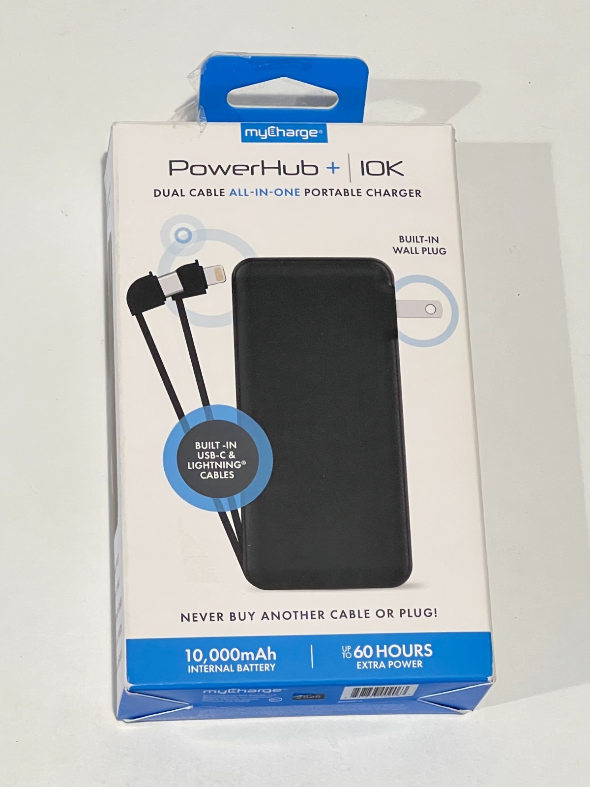 myCharge PowerHub+ 10000mAh All-In-One Portable Charger Power Bank