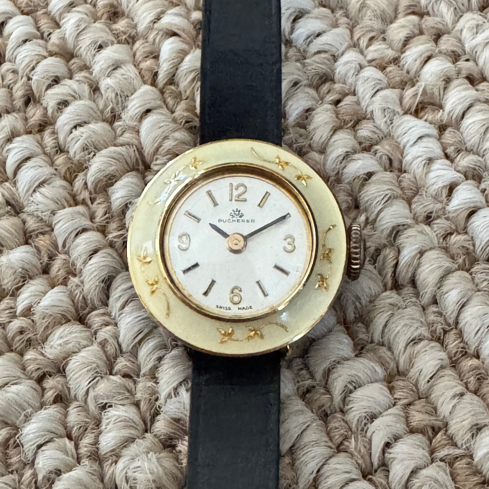 Vintage Bucherer Ladies Watch - Manual Wind with Enamel Bezel Model # 5 1277