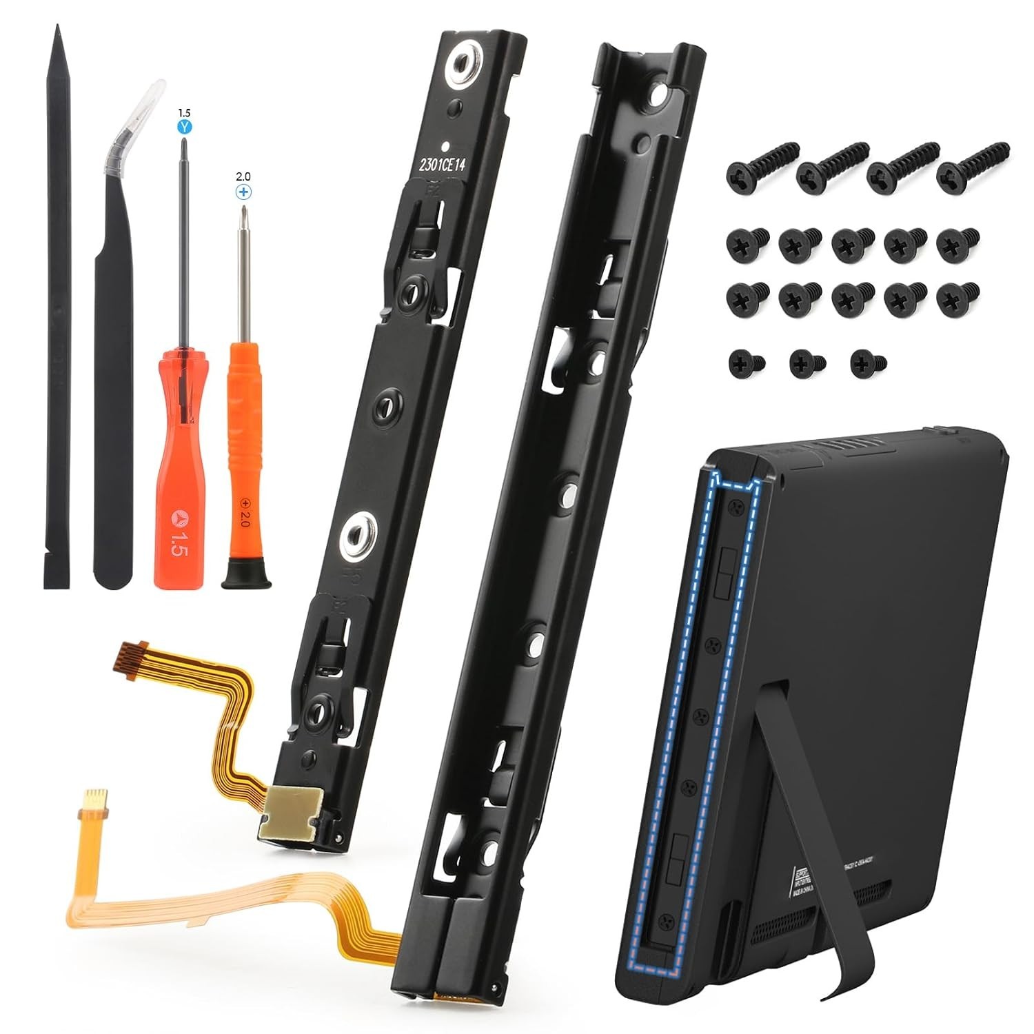Left and Right Slide Rail for Nintendo Switch Console Slide Rail Bar Replacement