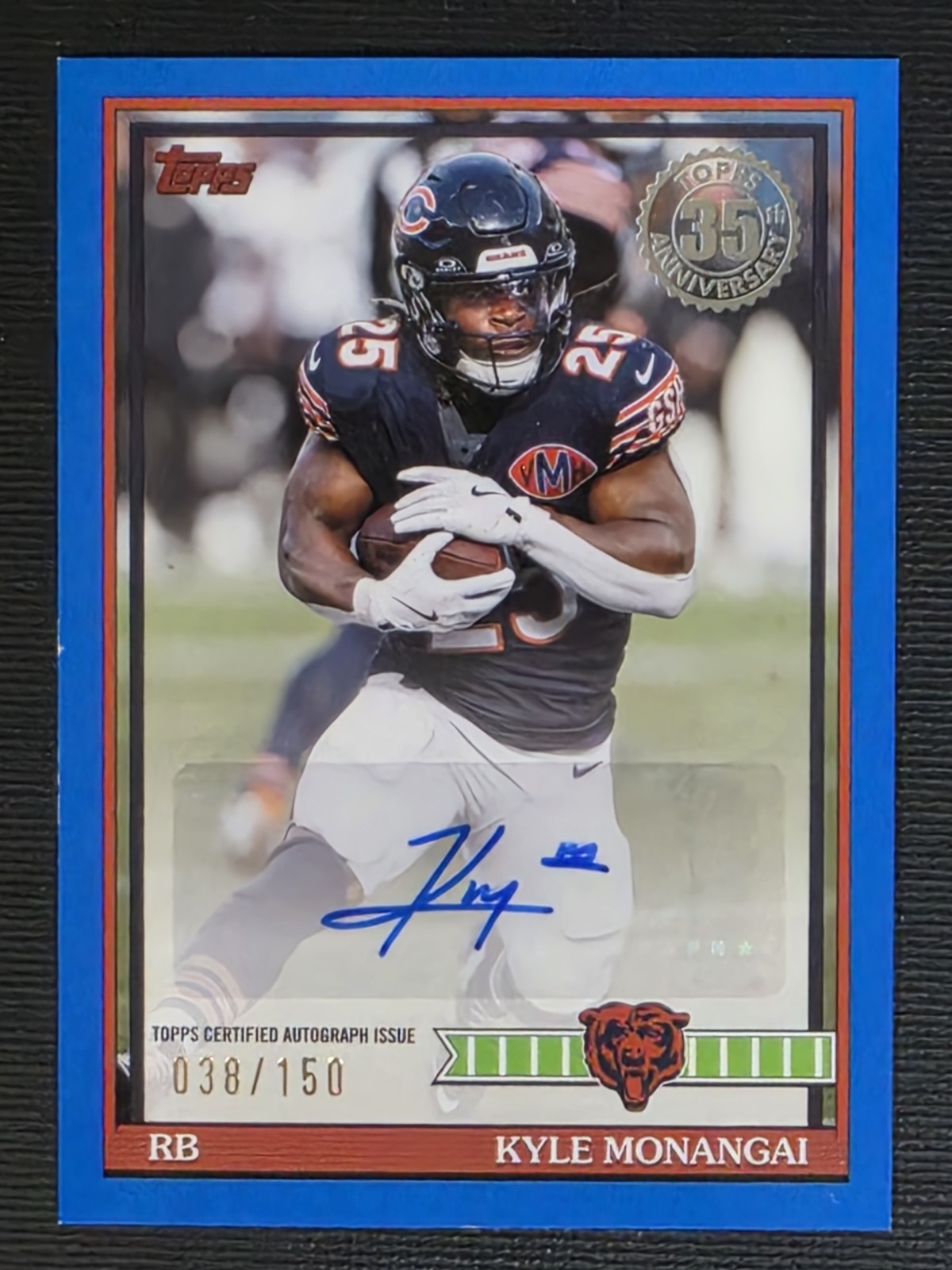 2026 Topps Blue #91AC-KMO Kyle Monangai Auto /150 - Bears 2026 Topps Blue #91AC-KMO Kyle Monangai Auto /150 - Bears