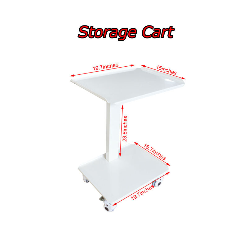 Intbuying New Equipment Mobile Steel Cart Portable Assemable Double Layer