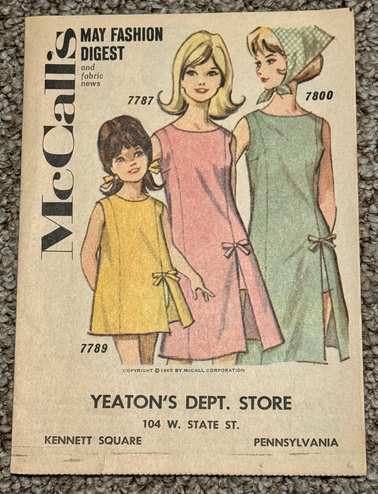 May, 1965 Vintage McCall\'s Fashion Digest Sewing Pattern Booklet May, 1965 Vintage McCall\'s Fashion Digest Sewing Pattern Booklet