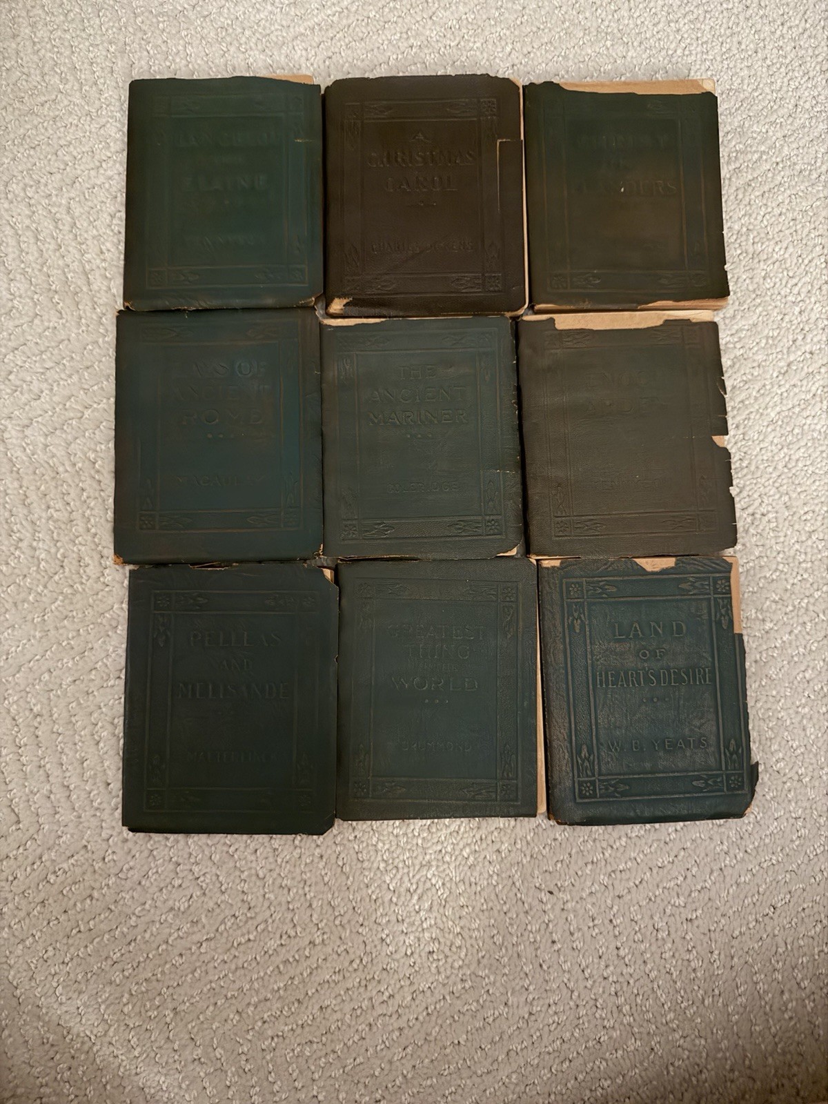 Antique 9 Little Leather Library Book Collection - 1921 Very Unique Antique 9 Little Leather Library Book Collection - 1921 Very Unique