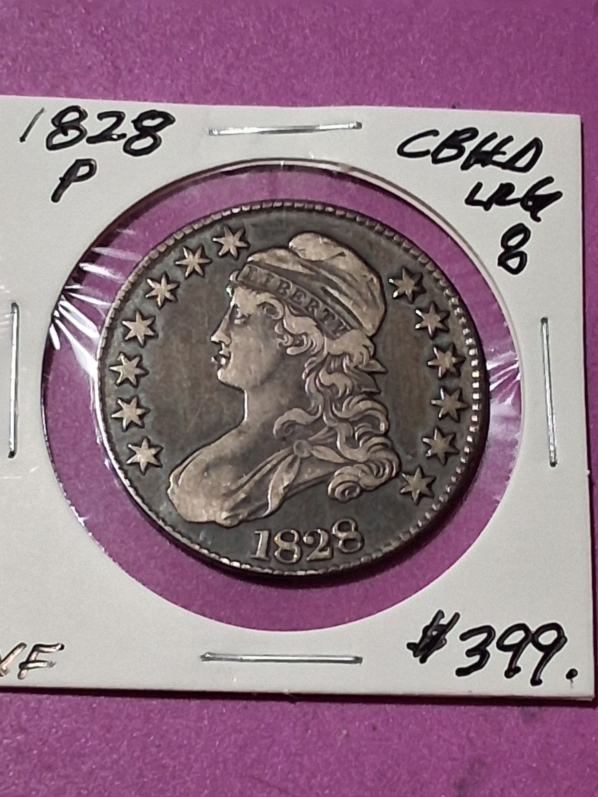 1828 CAPPED BUST HALF DOLLAR LARGE LETTER LRG \