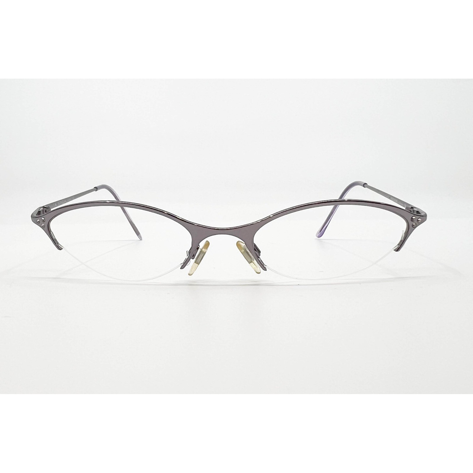 Via Spiga Eyeglasses Women Purple Gabetti 760 Semi Rimless Cat Eye 49-18-135
