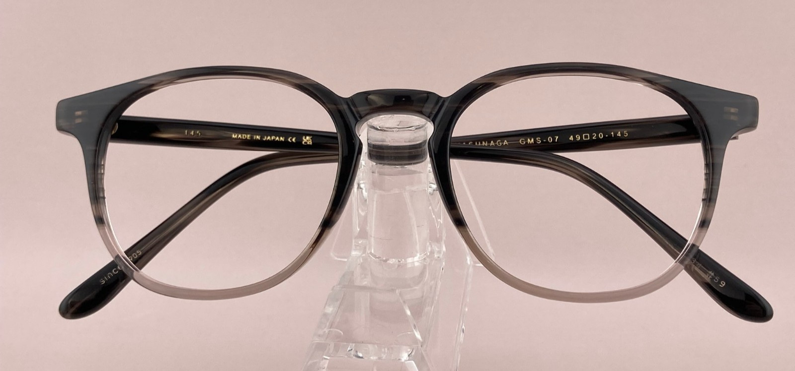 Masunaga Eyeglasses Frame GMS-07 #59 Black Gray Ombré 49-20-145 Japan