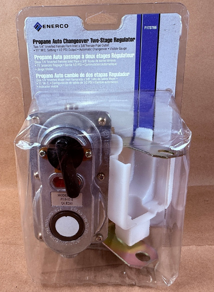 New - Enerco F173766 Propane 2 Stage Auto Changeover Two Stage Regulator