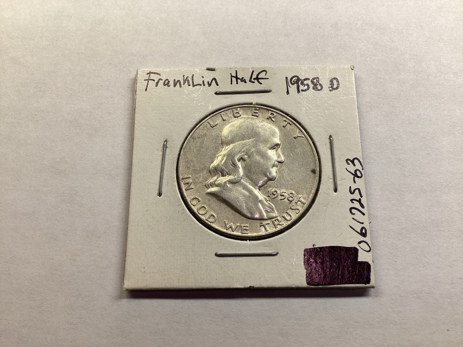 1958 D Franklin 90% Silver Half-Dollar from Denver Mint 061725 63tk