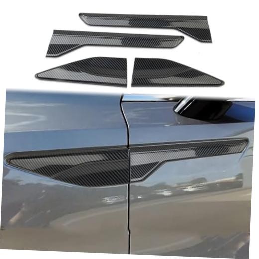 Side Body Emblem Cover Trims Accessories for 2024-2026 KIA Carbon Fiber Pattern