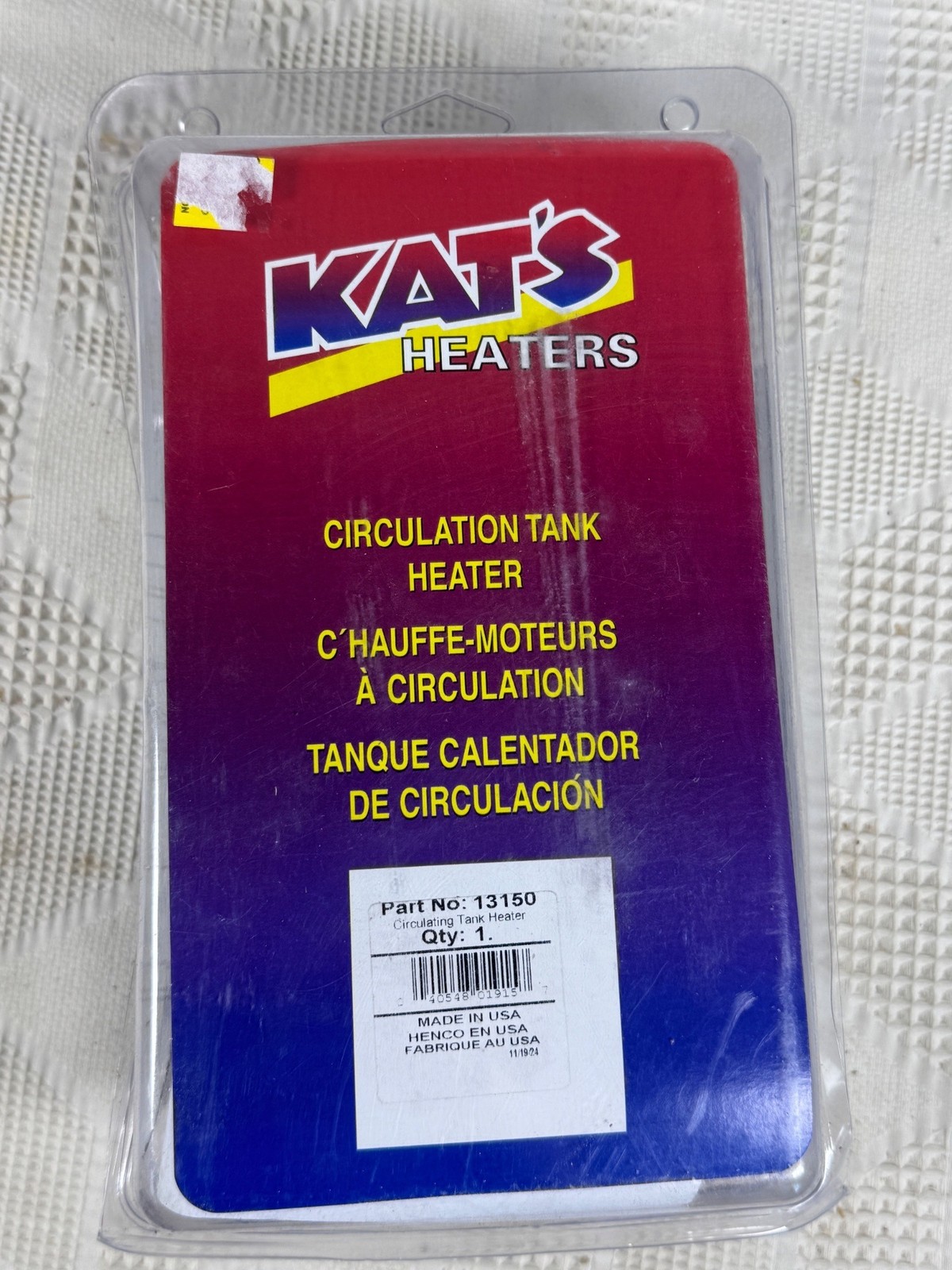 Kats Heaters 13150 Circulation Tank Heater Made In USA New In Package