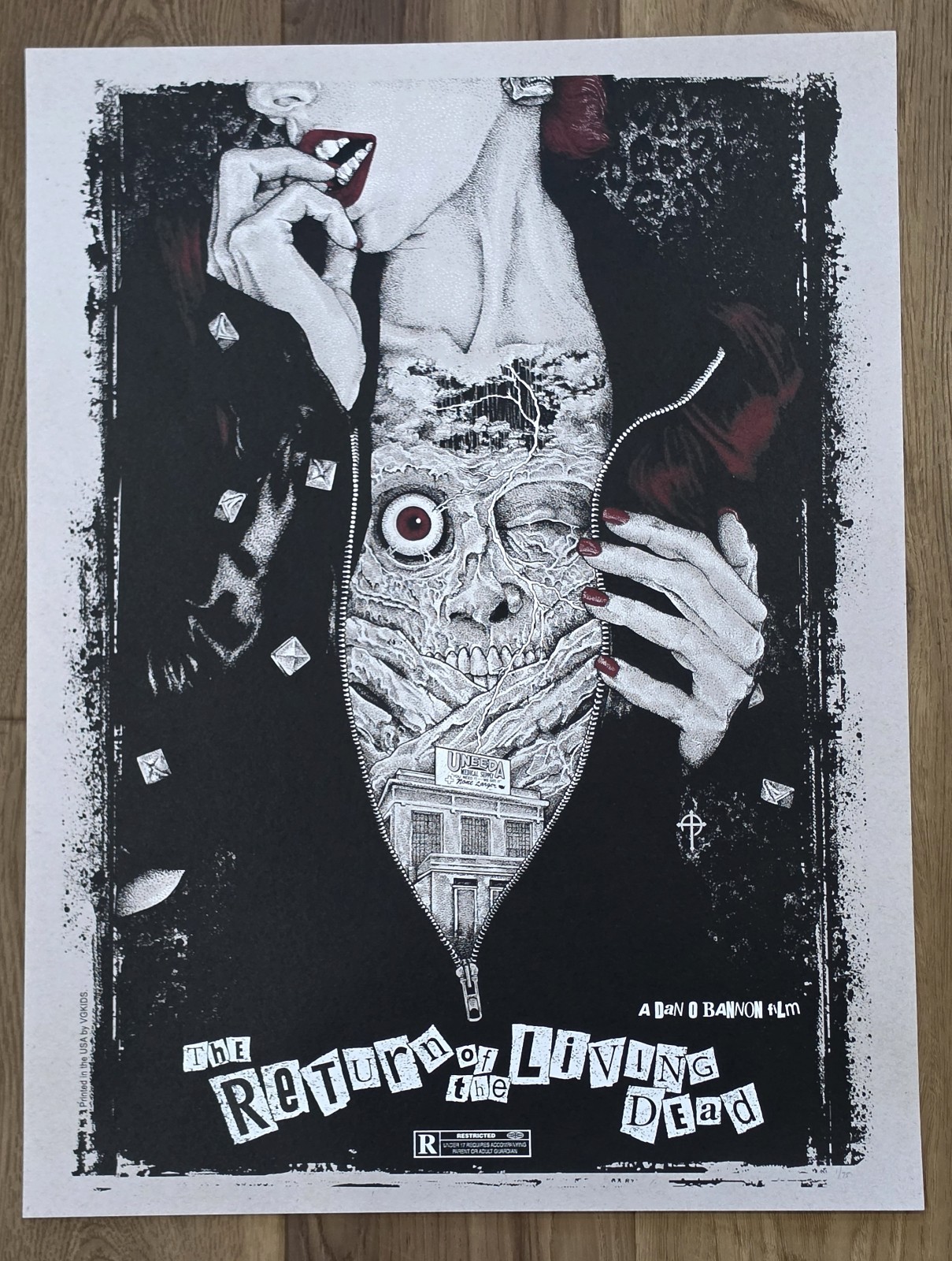 #1/75 Timothy Pittides RETURN OF THE LIVING DEAD Screen Print Poster 18x24
