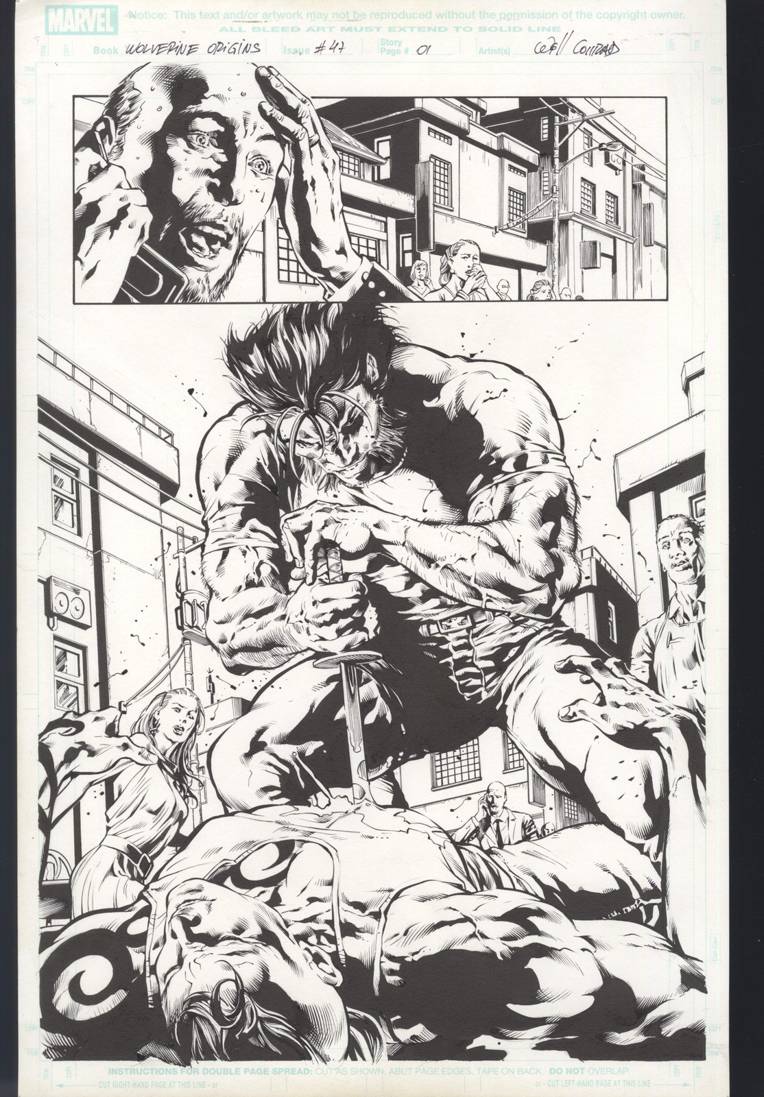 Wolverine Origins #47 Pg 1 Splash Original Art Will Conrad Wolverine Daken 2010