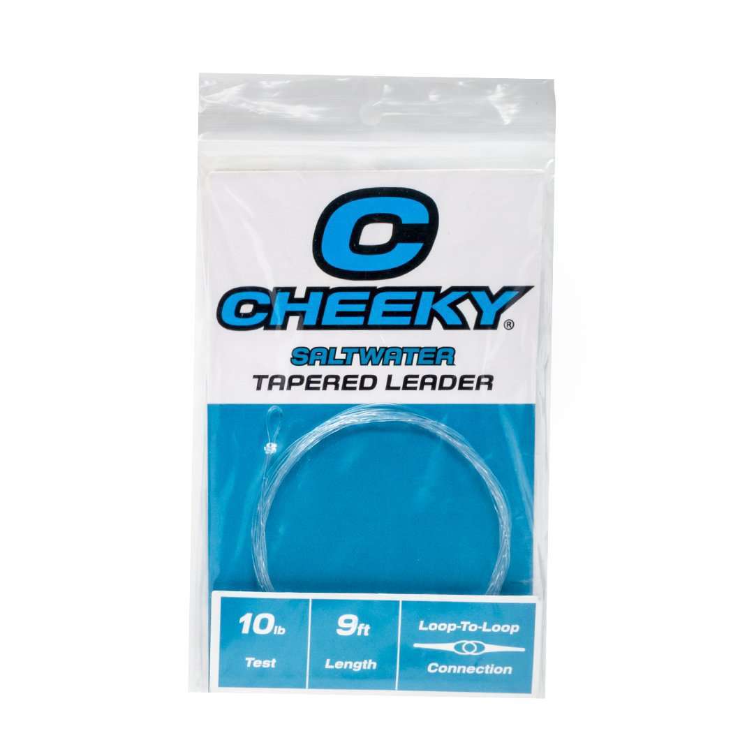 Cheeky Saltwater Fly Leader Tapered 9\' Single or 3 Pack 10lb 12lb 16lb 20lb 30lb