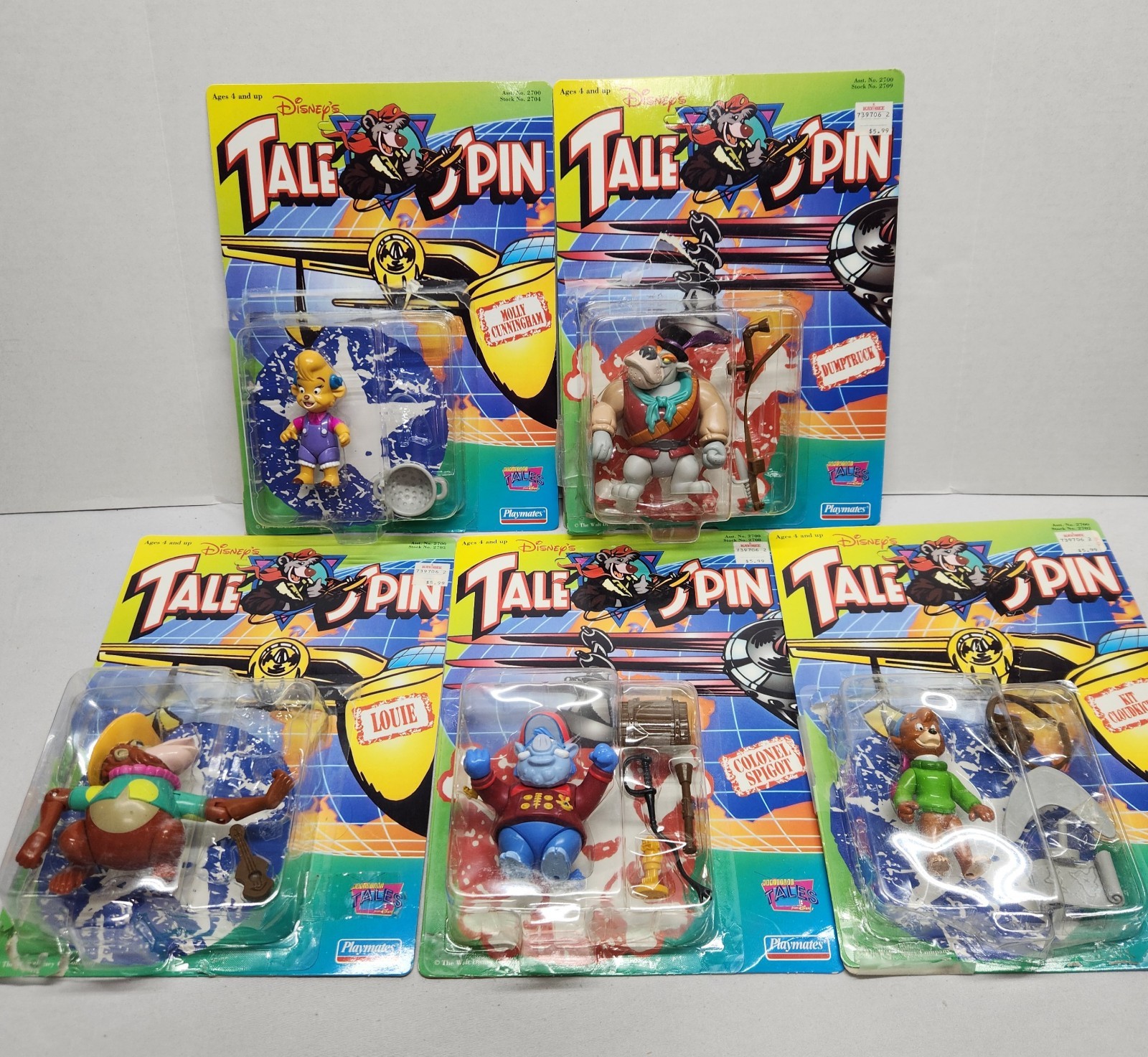 1991 Disney’s Tale Spin Figure Lot Action Figure Playmates Opened Unpunched