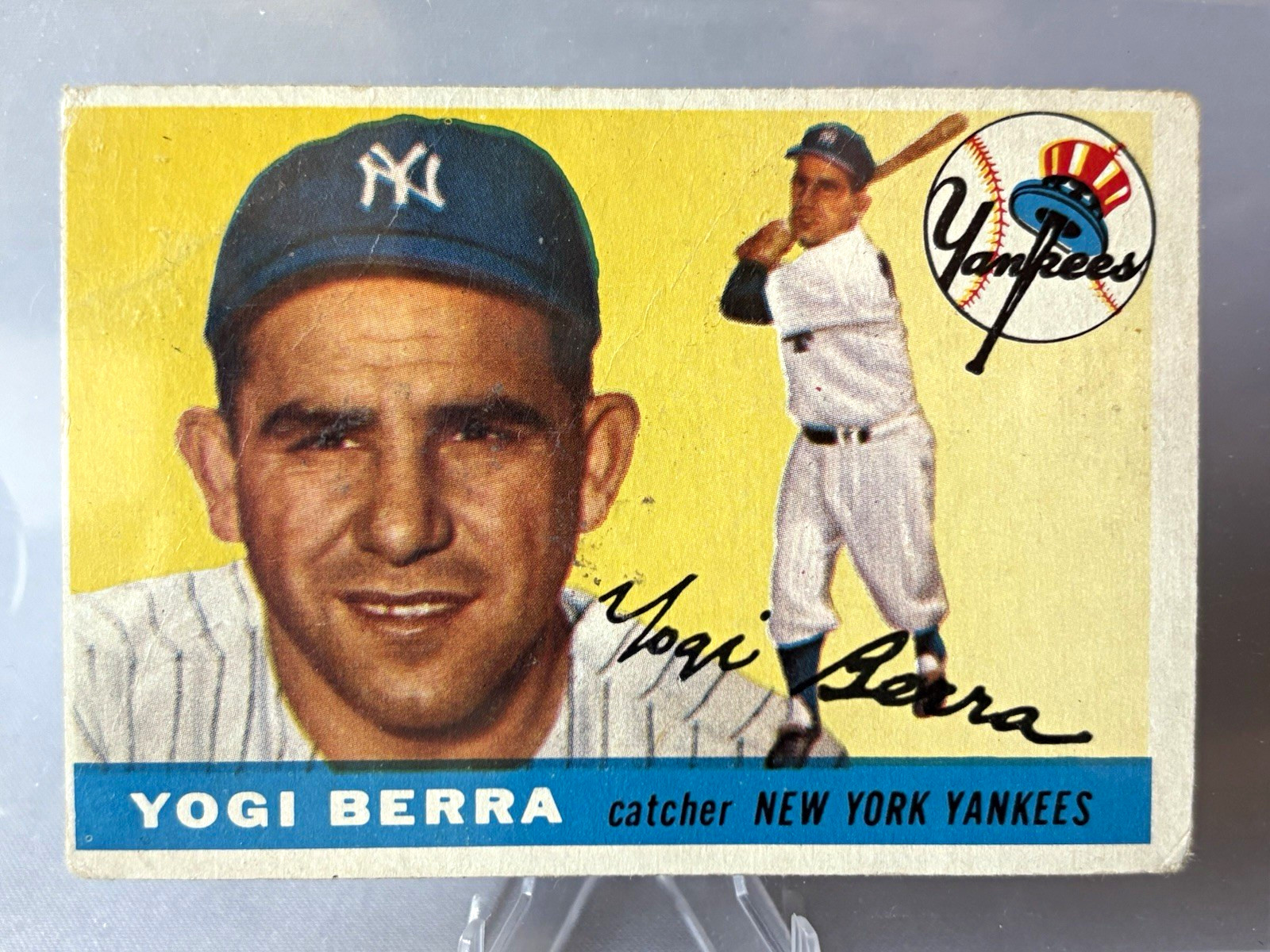 Topps 1955 Yogi Berra #198 New York Yankees HOF Vintage Topps 1955 Yogi Berra #198 New York Yankees HOF Vintage