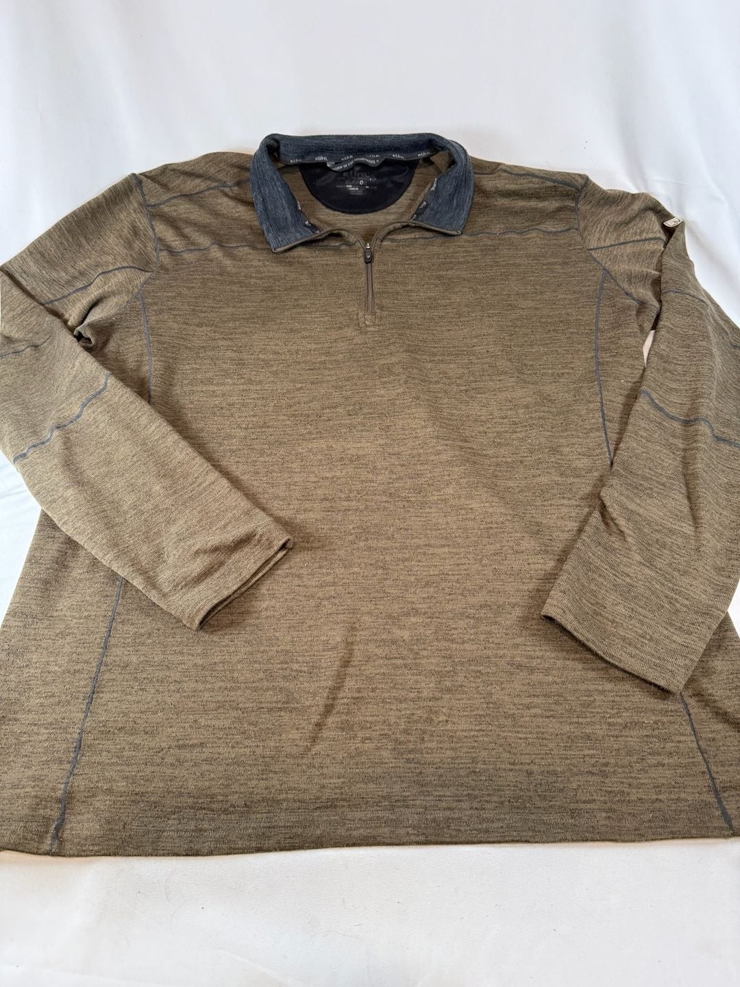 Kuhl Mens Ryzer 1/4 Zip Pullover XL Brown Long Sleeve Thumbholes
