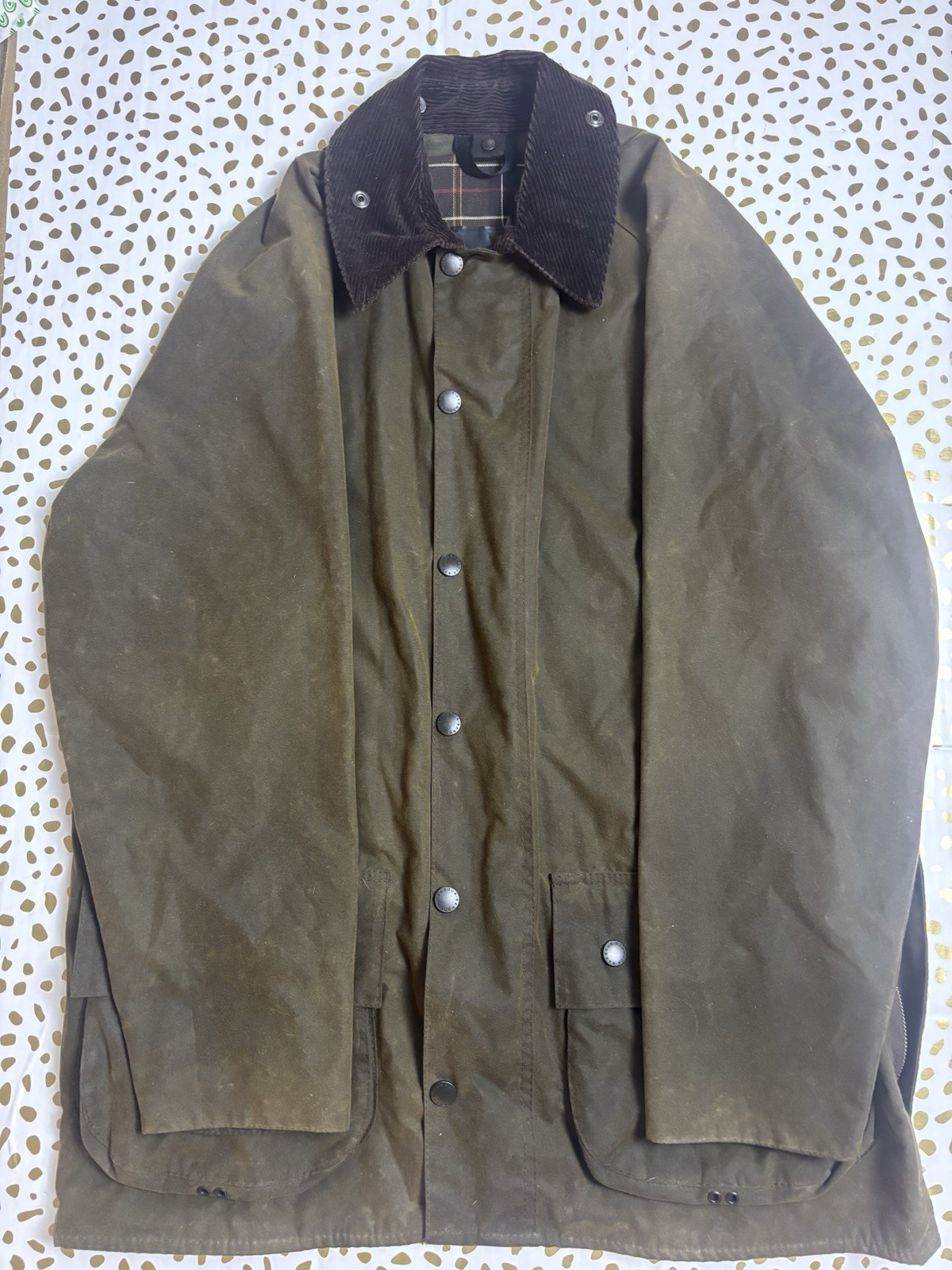 Barbour A830 Beaufort Plaid Jacket Vintage Brown Waxed, Lined, C40 (L-XL) Barbour A830 Beaufort Plaid Jacket Vintage Brown Waxed, Lined, C40 (L-XL)