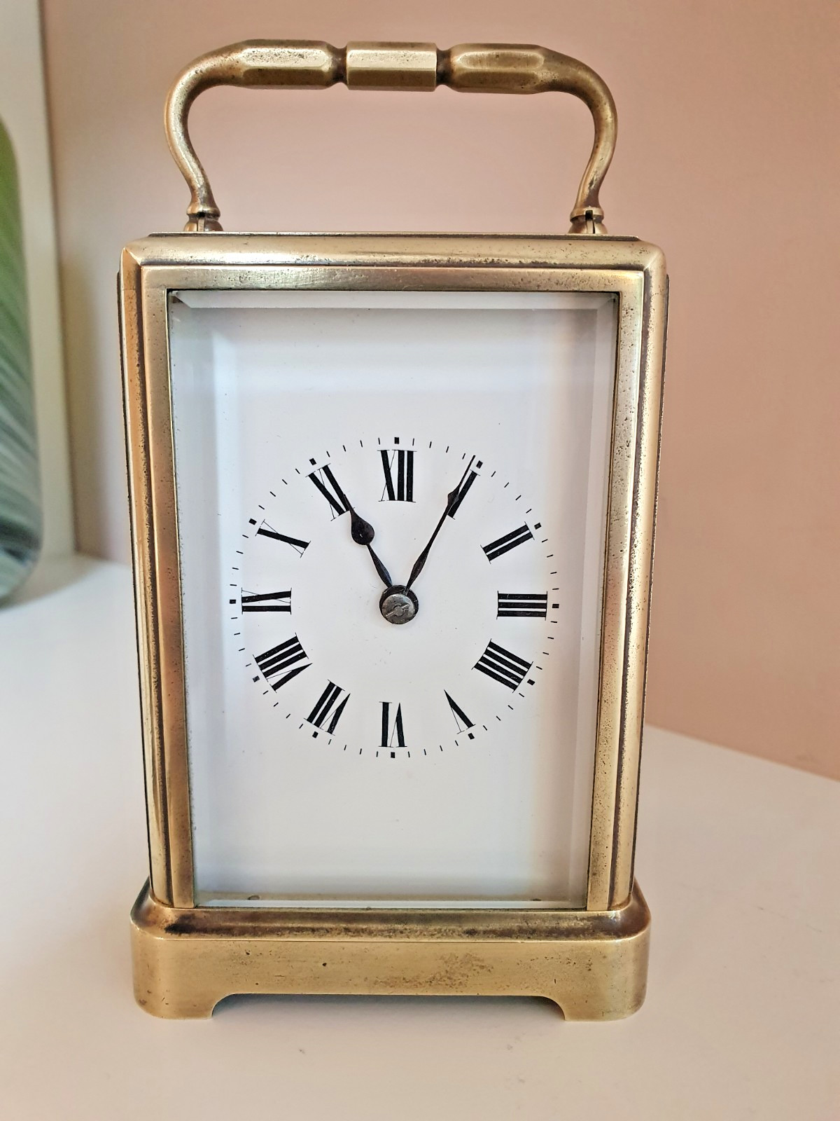A small antique striking clock by Jules Desjardin of Paris -One piece case 1870