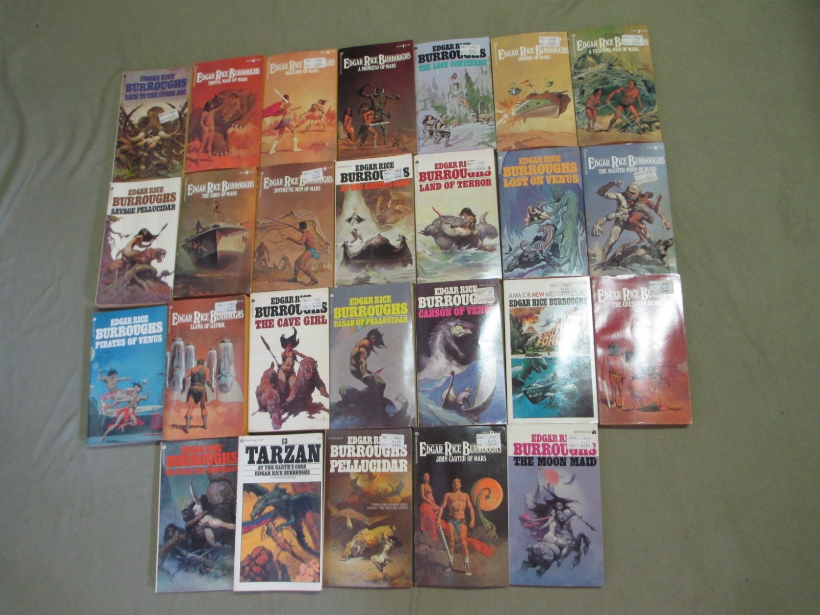 Edgar Rice Burroughs Ace & Ballantine vintage paperback lot of 26