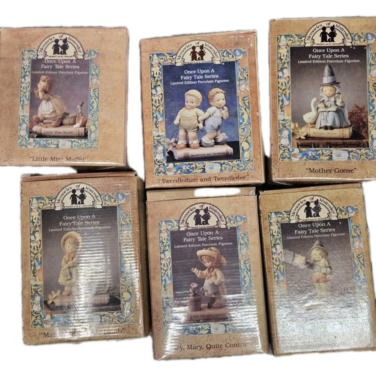 Lot of 6 Enesco Memories of Yesterday Once Upon A Fairy Tale Porcelain Figurines