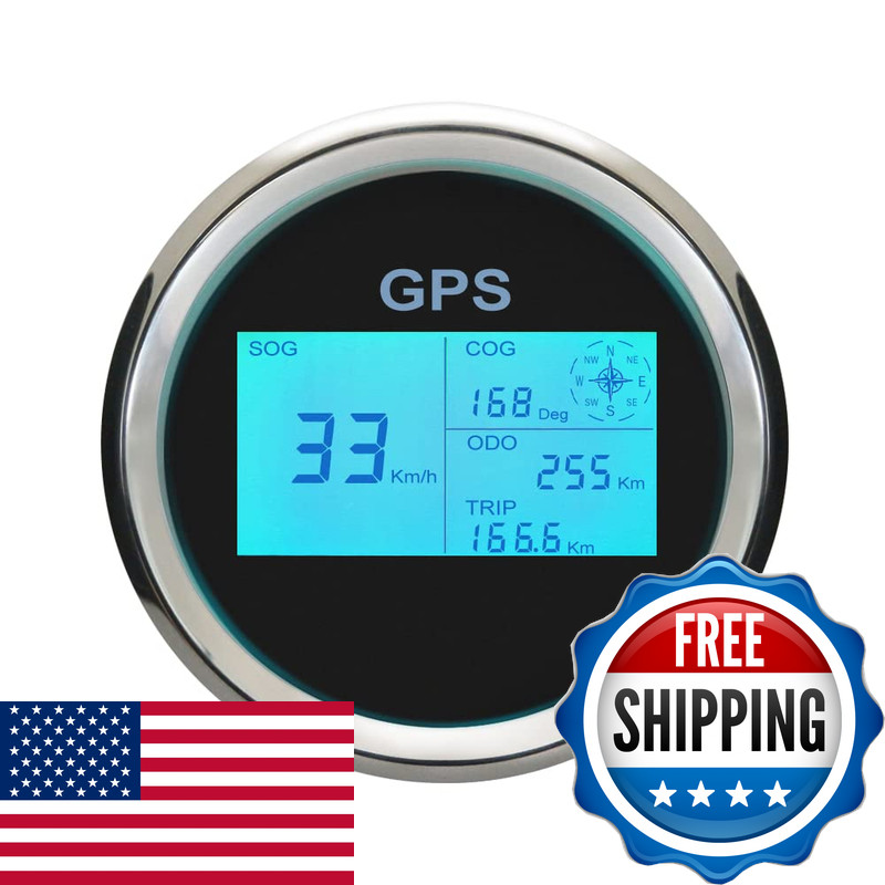 Eling 3 3/8 85Mm Digital Gps Speedometer Lcd Speed Gauge Odometer Course