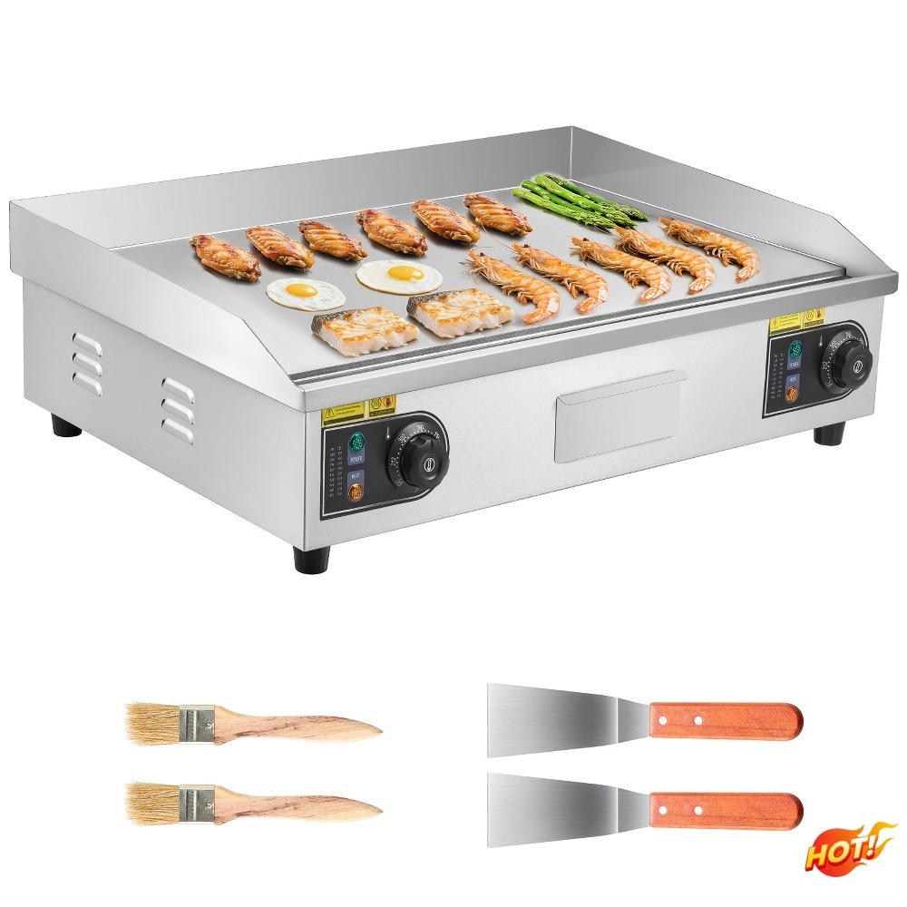 VEVOR Commercial Electric Griddle 28.5x15.7 in 2800W 122-570°F Stainless Steel