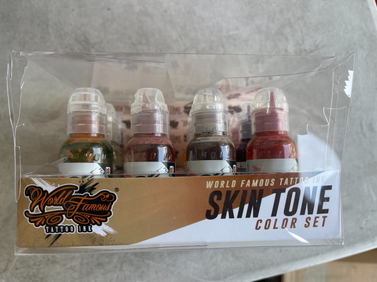 World Famous Tattoo Ink Skin Tone Color Set Portrait Flesh Pigment Bottles New World Famous Tattoo Ink Skin Tone Color Set Portrait Flesh Pigment Bottles New