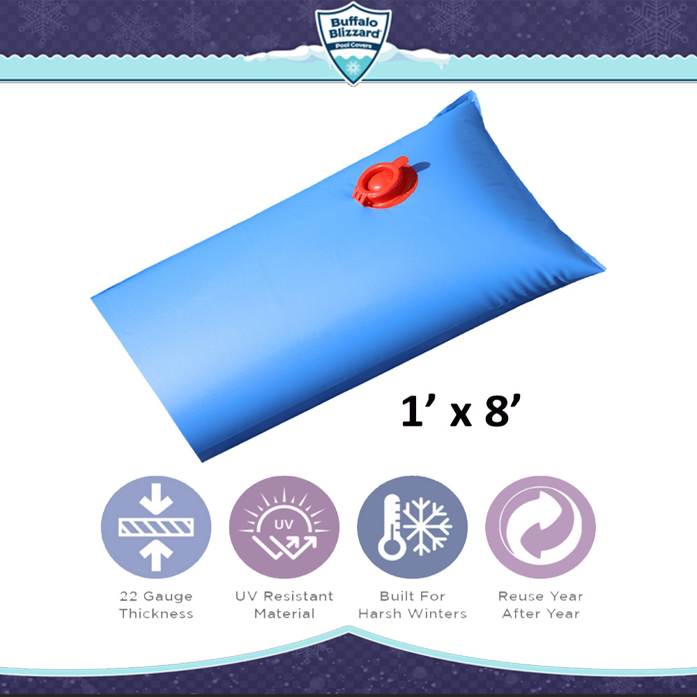 Buffalo Blizzard 1' x 8' Water Tubes For 22 Gauge Swimming Pool Covers - 6 Pack