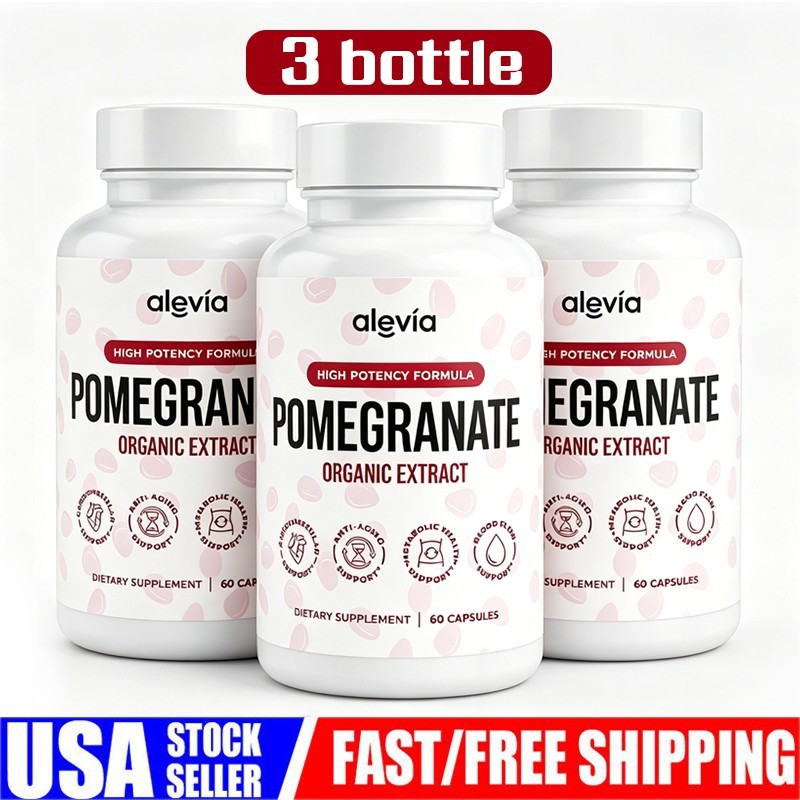 3 Pack - Alevia Pomegranate Capsules 60ct Organic Extract Antioxidant-US