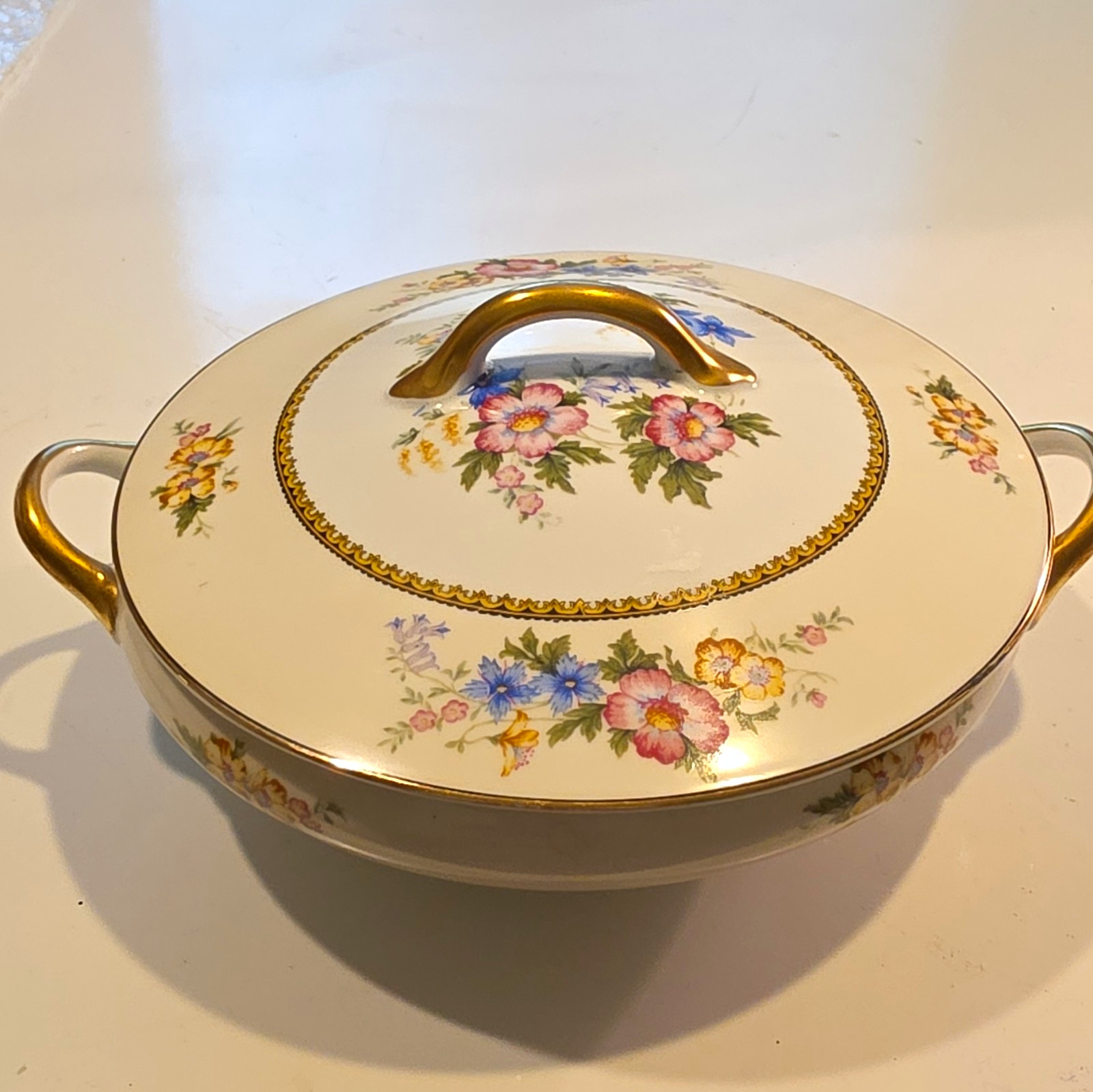 VTG Noritake Wildfleur Fine China Covered Serving Bowl, 1920's Made in Japan VTG Noritake Wildfleur Fine China Covered Serving Bowl, 1920's Made in Japan